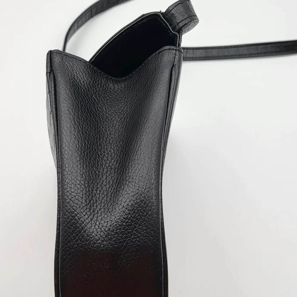 Yves Saint Laurent Cassandra Logo Black Leather Shoulder Bag Vintage Super Rare. - Picture 12 of 16